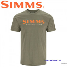 Футболка Simms Logo T-Shirt Military Heather размер 2XL